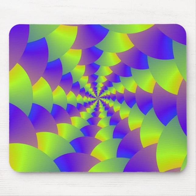 Yellow and Purple Spiral Mousepad (Front)