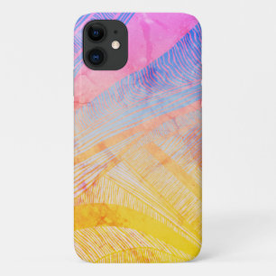 Yellow and Purple Wave Line iPhone 11 Case