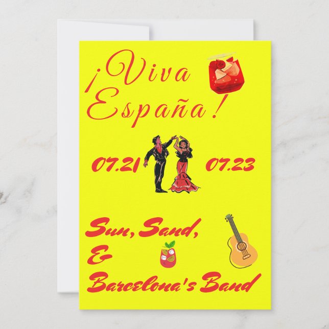 Yellow and Red Bachelorette party Invitation (Front)