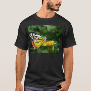 Yellow and Red Butterfly on Yellow Flower T-Shirt