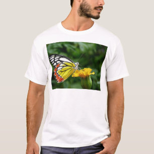 Yellow and Red Butterfly on Yellow Flower T-Shirt
