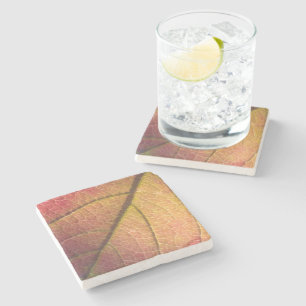 Yellow And Red Fall Leaf Stone Coaster