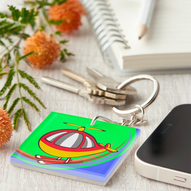 Yellow And Red Helicopter Keychain (Creator Uploaded)