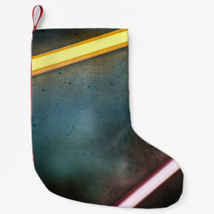 Yellow and red metal bar small christmas stocking