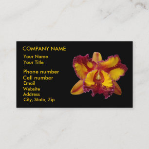 Yellow and Red Orchid Business Card