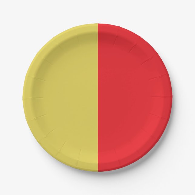 Yellow And Red Paper Plate (Front)