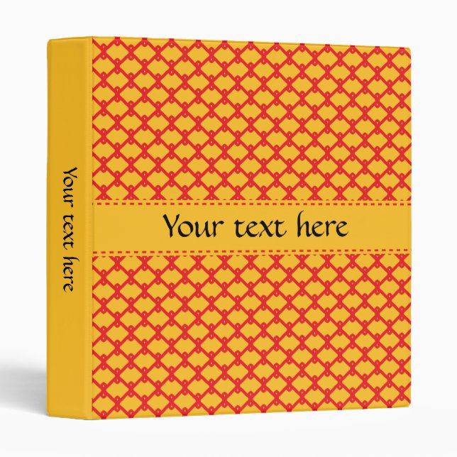 Yellow and Red Pattern Binder (Front/Spine)