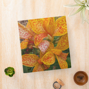 Yellow and Red Speckled Canna Lily Floral Binder