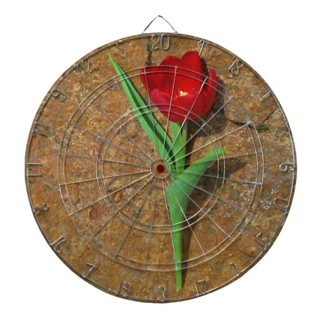 yellow and Red Tulip Dartboard (Front)
