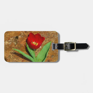 Yellow and Red Tulip Luggage Tag