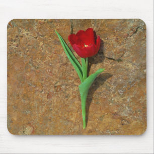 yellow and Red Tulip Mouse Pad