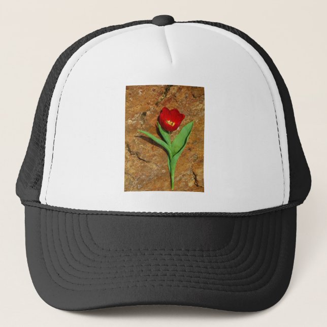 Yellow and Red Tulip Trucker Hat (Front)