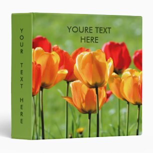 Yellow And Red Tulips Binder