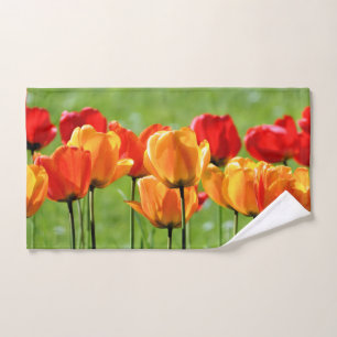 Yellow And Red Tulips Hand Towel