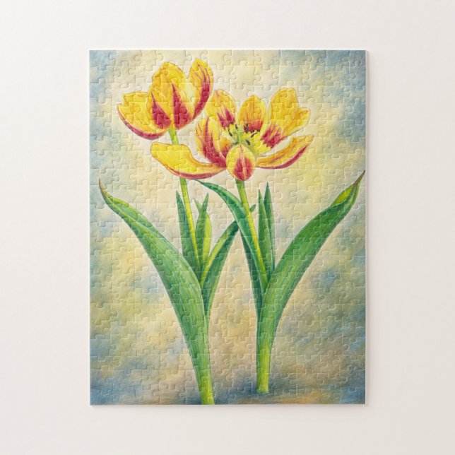 Yellow and Red Tulips Jigsaw Puzzle (Vertical)