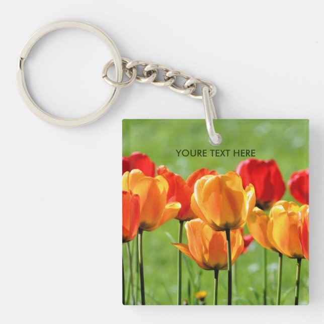 Yellow And Red Tulips Keychain (Front)