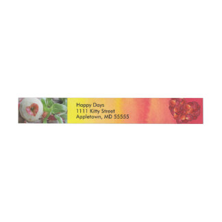 Yellow and Red Watercolor with two photos Wraparound Address Label