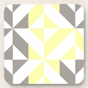 Yellow and Silver Geometric ZigZag Coaster