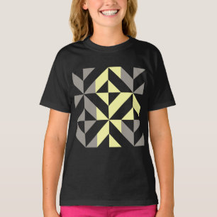 Yellow and Silver Geometric ZigZag T-Shirt