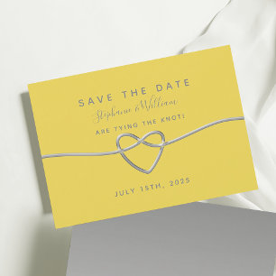 Yellow and Silver Modern Wedding Save The Date