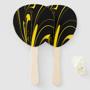Yellow and Teal Hand Fan