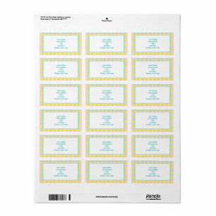 Yellow and Teal Large Return Address Labels