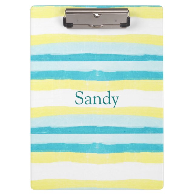 Yellow and Teal Personalized Name Clipboard (Front)