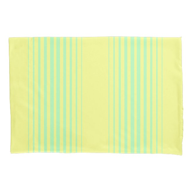 Yellow and teal pillowcase (Front)