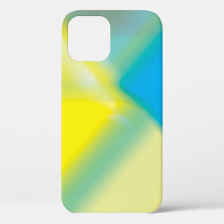 Yellow and Turquoise Blue Abstract Glow iphone 12  iPhone 12 Case