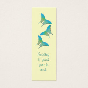 Yellow And Turquoise Butterfly  - Book Marker