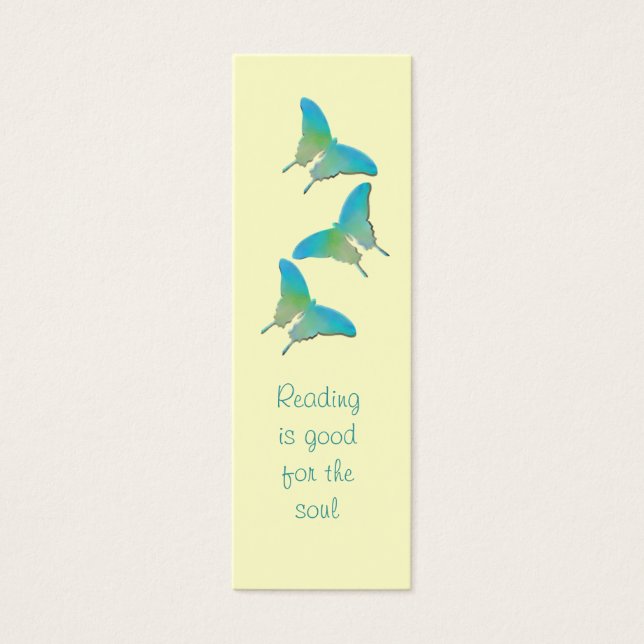Yellow And Turquoise Butterfly  - Book Marker (Front)
