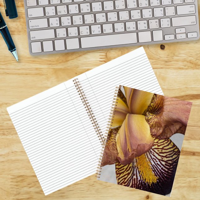 Yellow and Violet Bearded Iris Floral Notebook (In Situ)