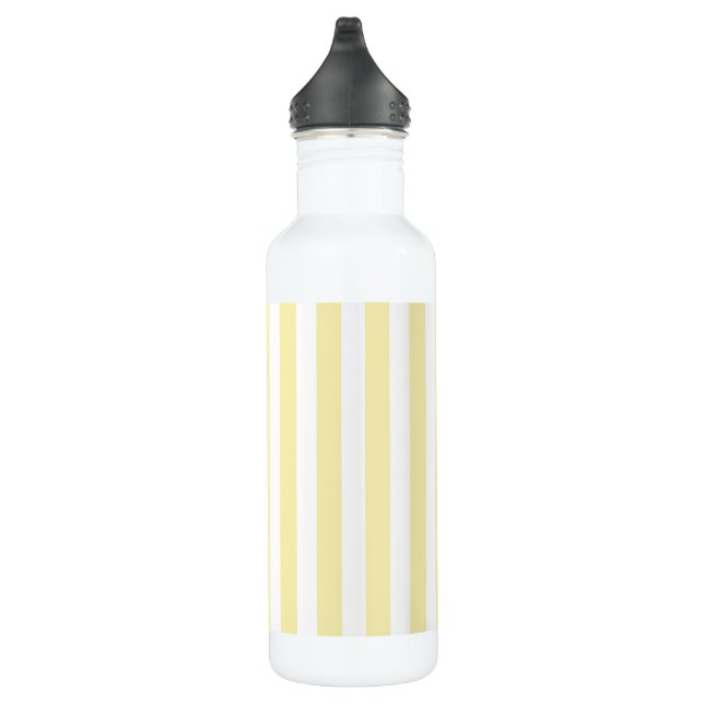 Yellow and white candy stripes 710 ml water bottle (Right)