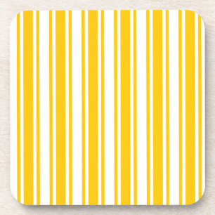 Yellow and white candy stripes coaster