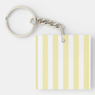 Yellow and white candy stripes keychain