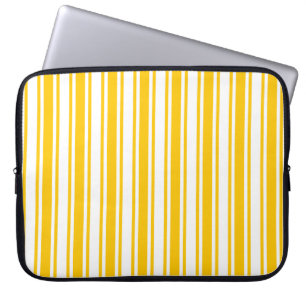 Yellow and white candy stripes laptop sleeve