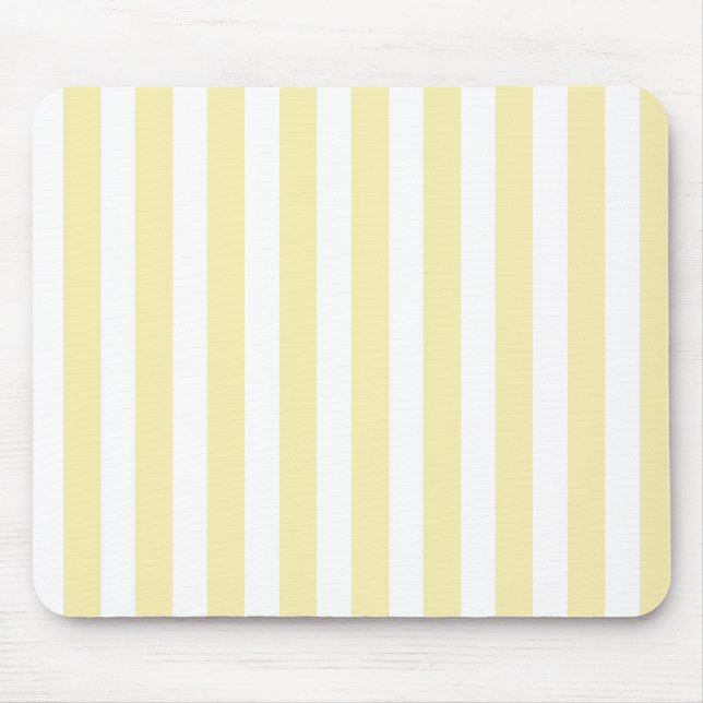 Yellow and white candy stripes mouse pad (Front)