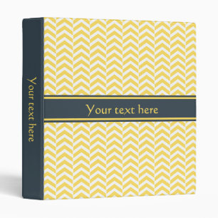 Yellow and White Chevron with Charcoal Binder
