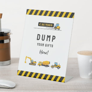 Yellow and White Construction Party Gifts Sign