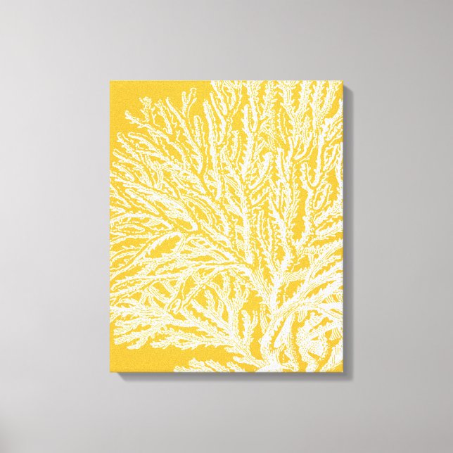 Yellow and White Coral Canvas Print (Front)