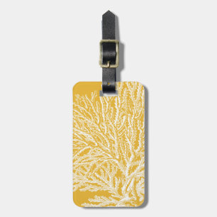 Yellow and White Coral Luggage Tag
