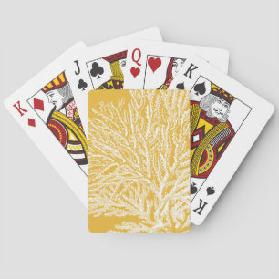 Yellow and White Coral Playing Cards