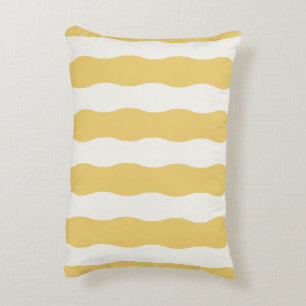 Yellow and white Cozy Accent Pillow