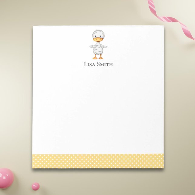 Yellow and White Cute Duckling Personalized  Notepad (Creator Uploaded)