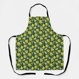 Yellow and White Daffodil Flower Seamless Apron