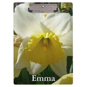 Yellow and White Daffodil Spring Floral Clipboard