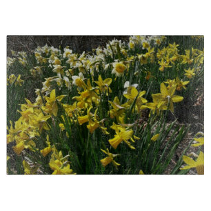 Yellow and White Daffodils Spring Flowers Cutting Board