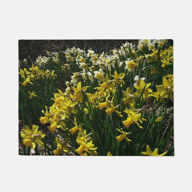 Yellow and White Daffodils Spring Flowers Doormat (Front)