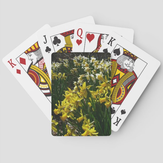 Yellow and White Daffodils Spring Flowers Playing Cards (Back)