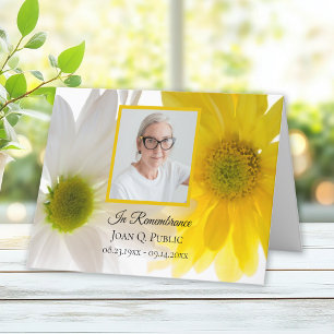 Yellow and White Daisies Funeral Memorial Sympathy Thank You Card